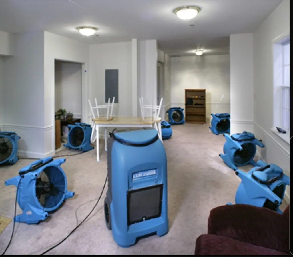 Air movers and dehumidifier setup for Water Extraction & Removal in Vero Beach